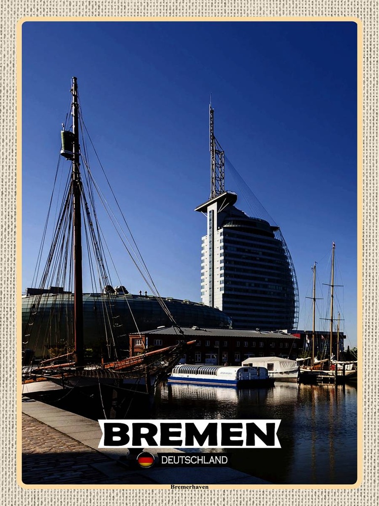 [LA-1792558-H] Holzschild 40x30 cm Bremen Deutschland Böttcherstraße Bildmotiv Reisemotiv Abenteuer Reisen