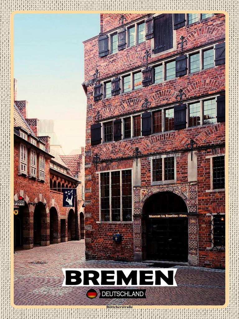 [LA-1792559-H] Holzschild 40x30 cm Bremen Deutschland Bremerhaven Bildmotiv Reisemotiv Abenteuer Reisen