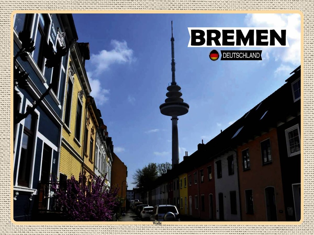[LA-1792570-H] Holzschild 30x40 cm Bremen Deutschland Wallanlagen Bildmotiv Reisemotiv Abenteuer Reisen