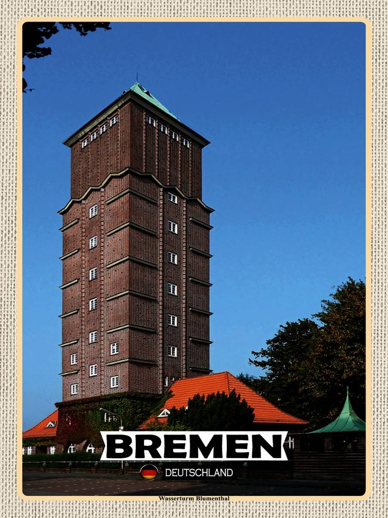 [LA-1792571-H] Holzschild 40x30 cm Bremen Deutschland Walle Stadt Bildmotiv Reisemotiv Abenteuer Reisen