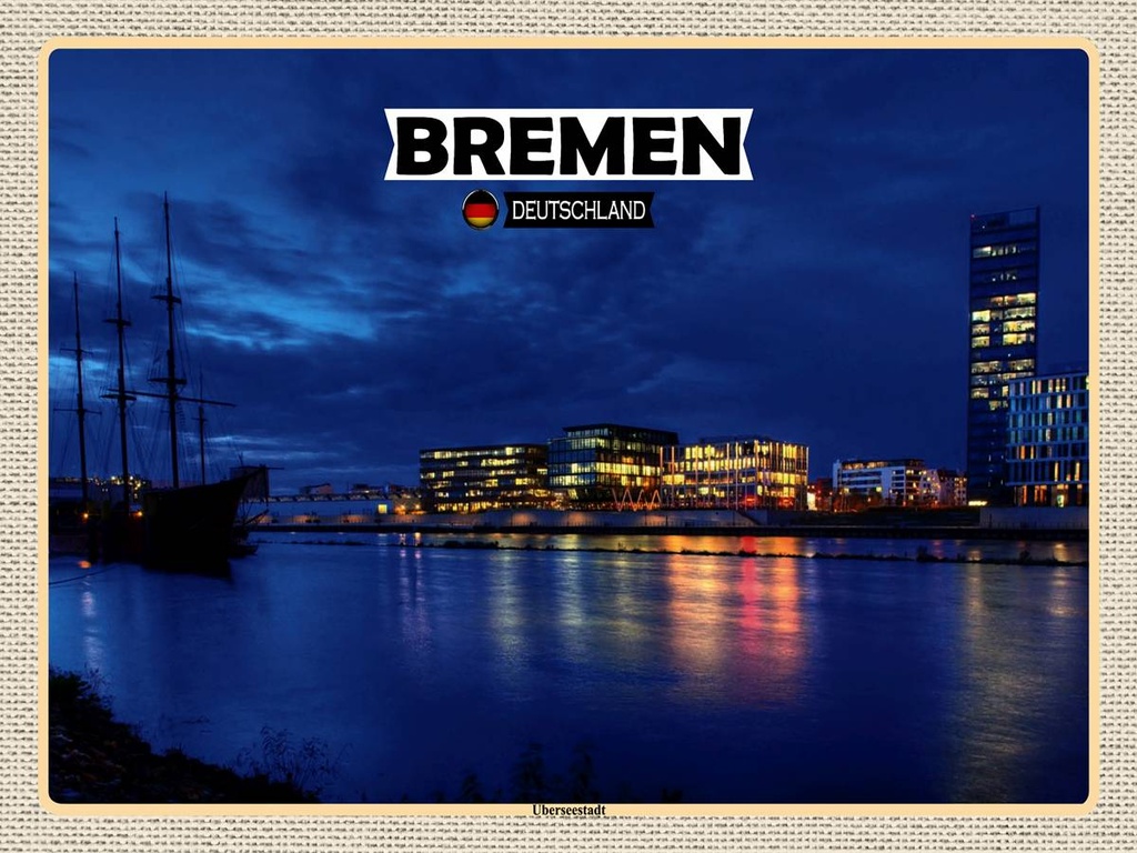 [LA-1792573-H] Holzschild 30x40 cm Bremen Deutschland Weserstadion Bildmotiv Reisemotiv Abenteuer Reisen