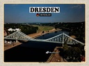 Holzschild 30x40 cm Dresden Brücke Blaues Wunder Bildmotiv Reisemotiv Abenteuer Reisen