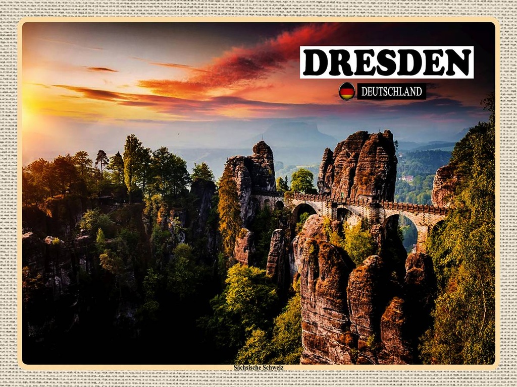[LA-1792590-H] Holzschild 30x40 cm Dresden Semperoper Bildmotiv Reisemotiv Abenteuer Reisen
