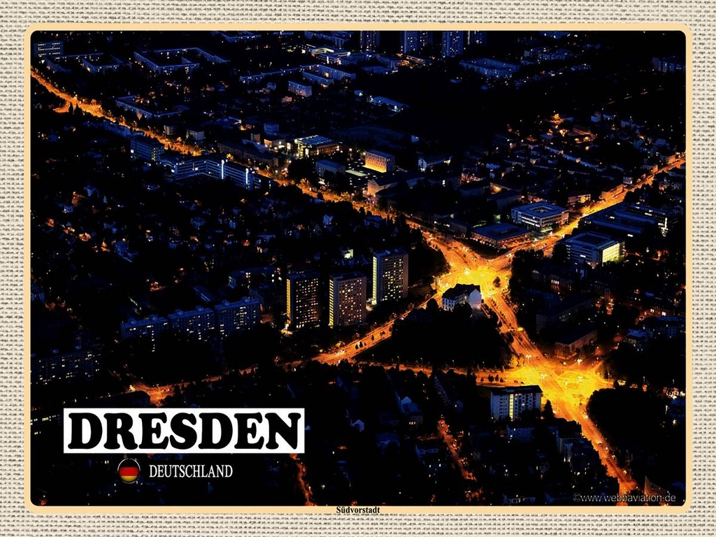 [LA-1792591-H] Holzschild 30x40 cm Dresden Deutschland Südvorstadt Bildmotiv Reisemotiv Abenteuer Reisen
