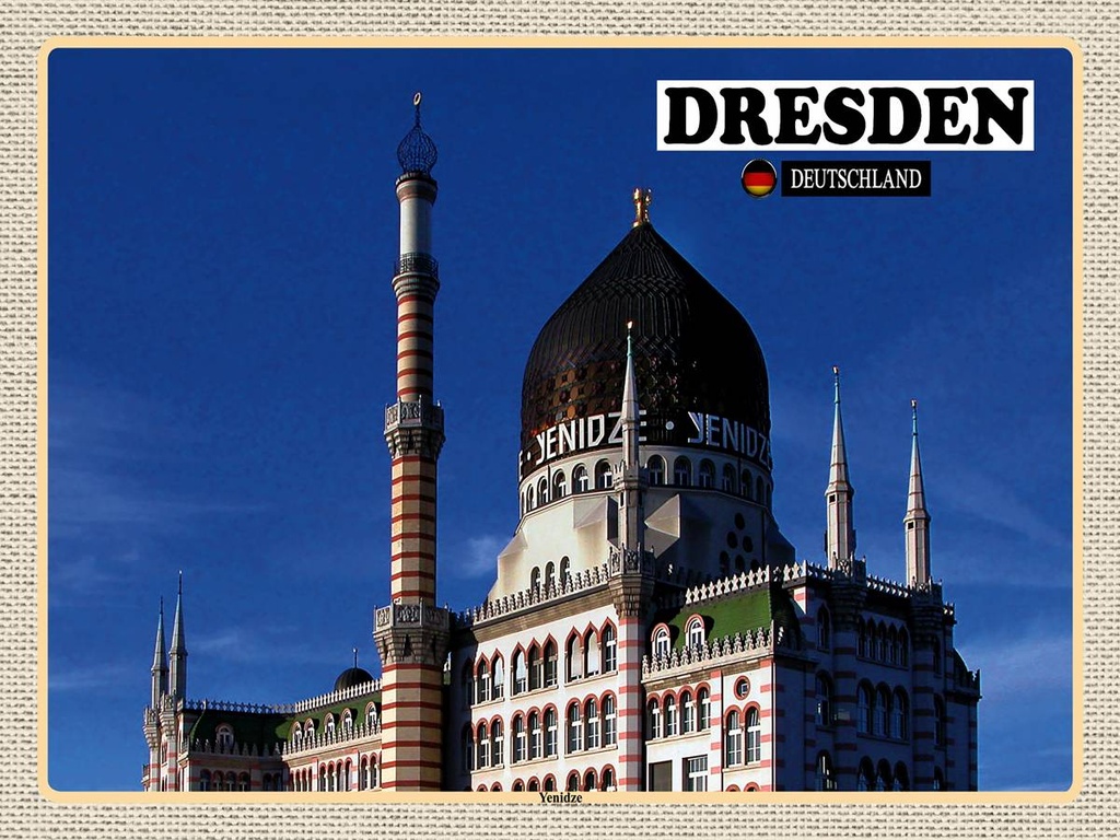 [LA-1792592-H] Holzschild 30x40 cm Dresden Deutschland Yenizde Bildmotiv Reisemotiv Abenteuer Reisen