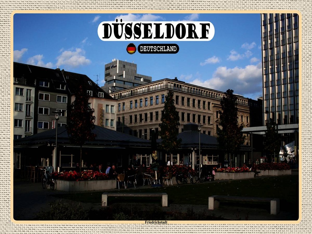 [LA-1792597-H] Holzschild 30x40 cm Düsseldorf Friedrichstadt Park