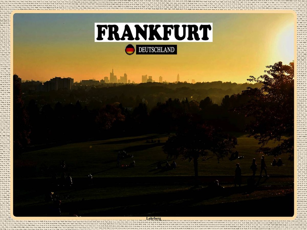 [LA-1792626-H] Holzschild 30x40 cm Frankfurt Lohrberg Ausblick Park Bildmotiv Reisemotiv Abenteuer Reisen