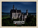 Holzschild 30x40 cm Füssen Schloss Neuschwanstein Bildmotiv Reisemotiv Abenteuer Reisen
