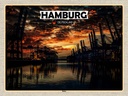 Holzschild 30x40 cm Hamburg Hafen Sonnenuntergang Bildmotiv Reisemotiv Abenteuer Reisen