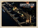 Holzschild 30x40 cm Hamburg Blick auf Landungsbrücken Bildmotiv Reisemotiv Abenteuer Reisen