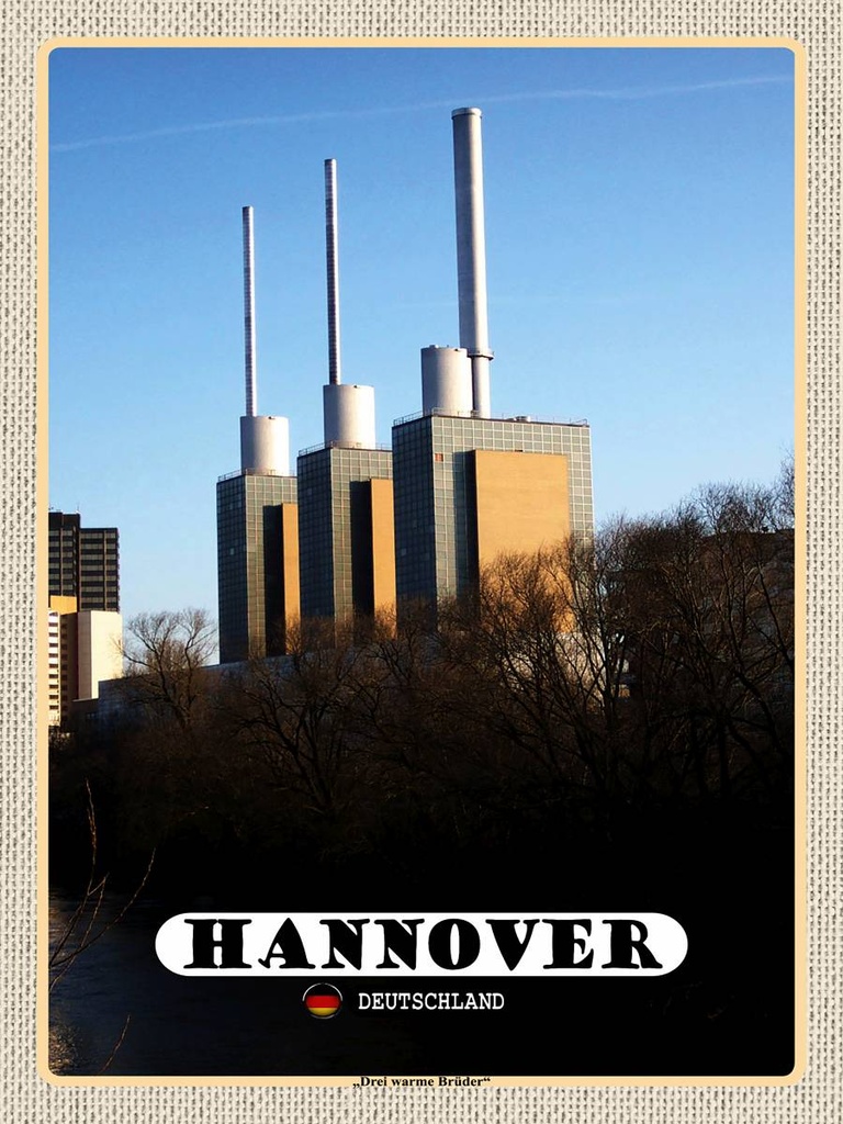 [LA-1792656-H] Holzschild 40x30 cm Hannover Blick auf Döhren Stadt Bildmotiv Reisemotiv Abenteuer Reisen