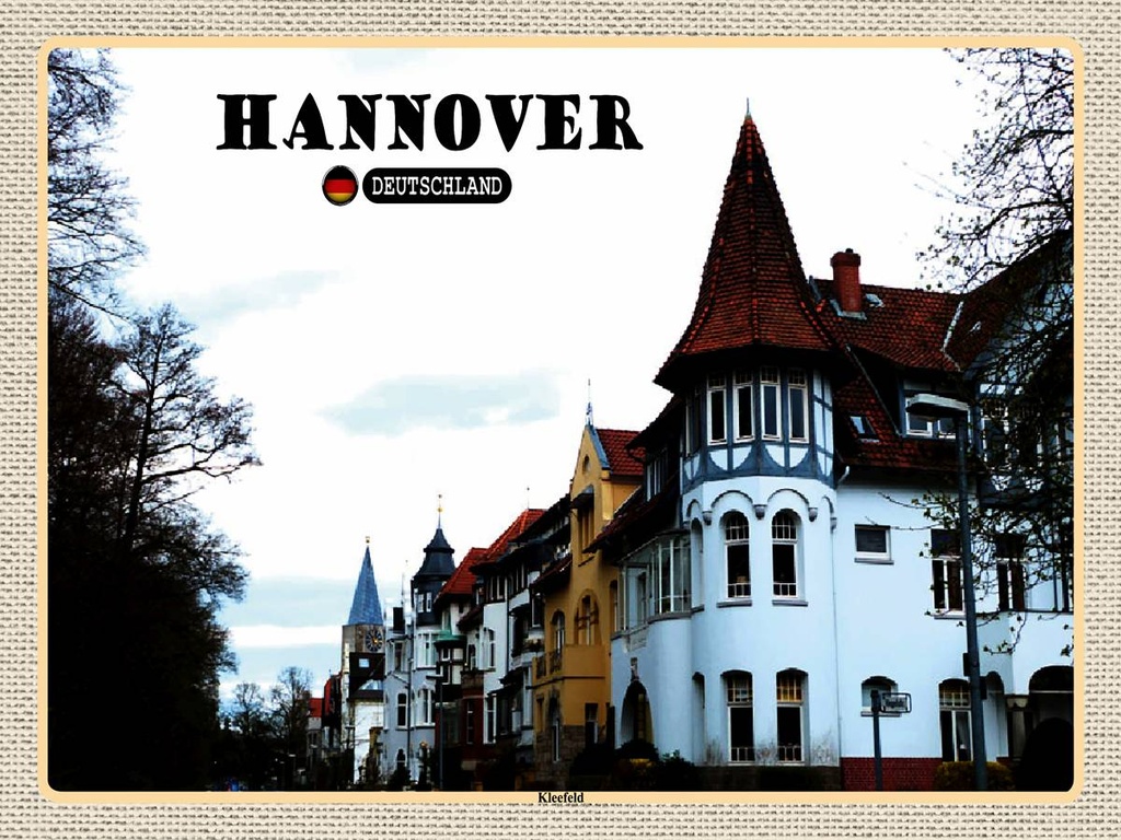 [LA-1792664-H] Holzschild 30x40 cm Hannover Kleefeld Bildmotiv Reisemotiv Abenteuer Reisen