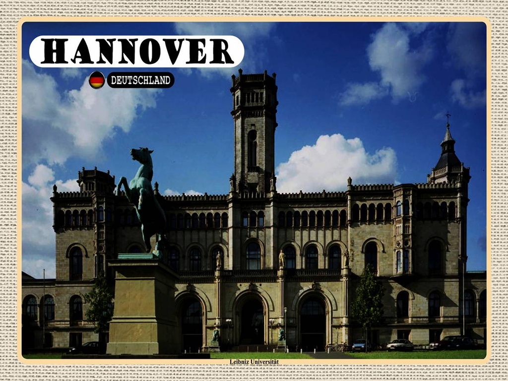[LA-1792666-H] Holzschild 30x40 cm Hannover Leibniz Universität Bildmotiv Reisemotiv Abenteuer Reisen