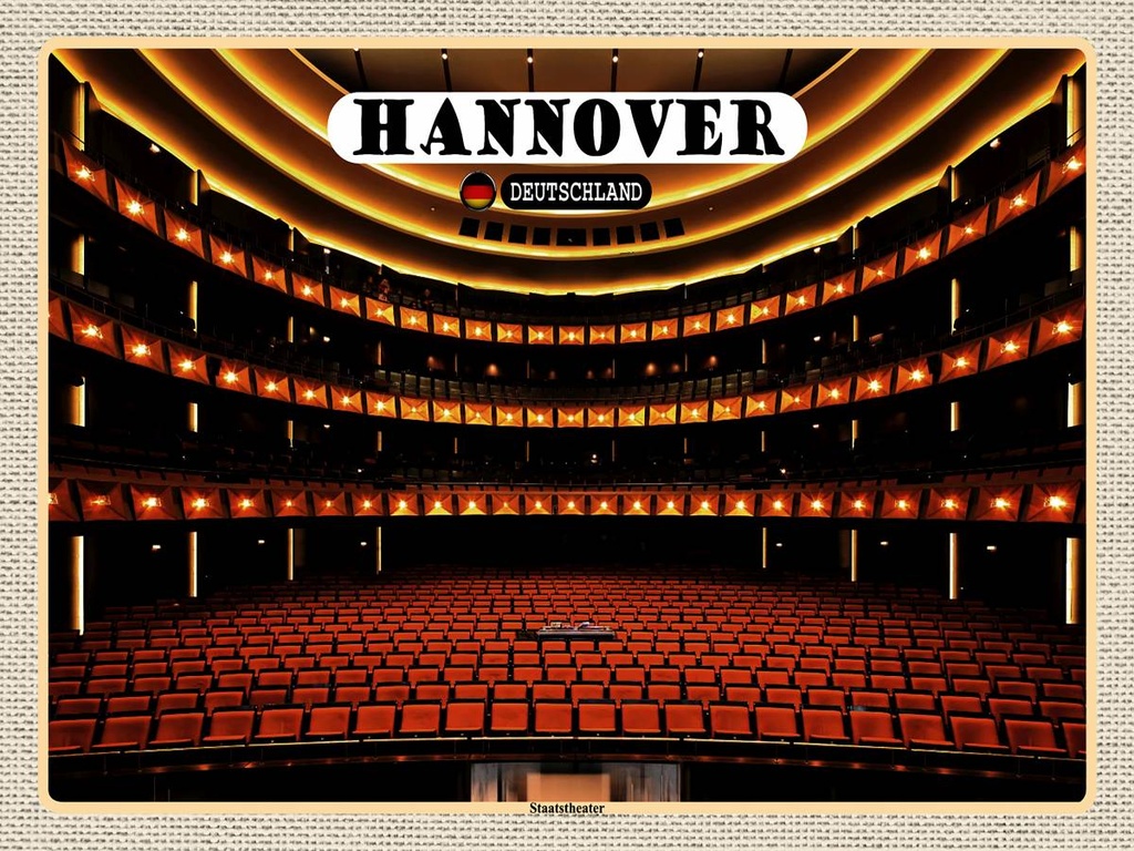 [LA-1792672-H] Holzschild 30x40 cm Hannover Staatstheater Bildmotiv Reisemotiv Abenteuer Reisen