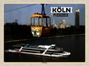 Holzschild 30x40 cm Köln Rheinpark Seilbahn Schiff Bildmotiv Reisemotiv Abenteuer Reisen