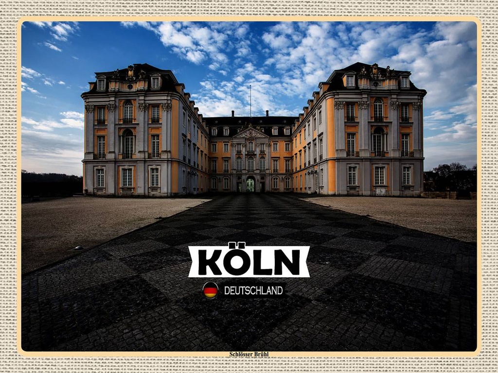 [LA-1792689-H] Holzschild 30x40 cm Köln Schlösser Brühl Bildmotiv Reisemotiv Abenteuer Reisen