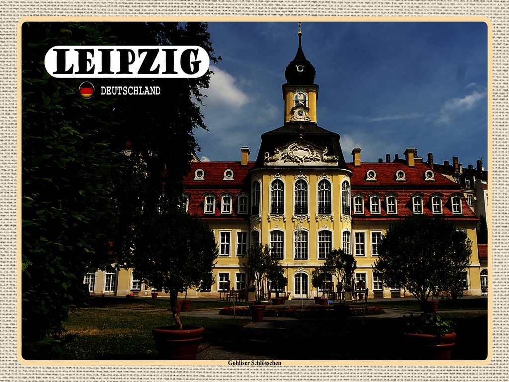[LA-1792695-H] Holzschild 30x40 cm Leipzig Gohliser Schlösschen Bildmotiv Reisemotiv Abenteuer Reisen