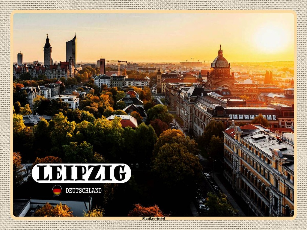 [LA-1792699-H] Holzschild 30x40 cm Leipzig Blick auf Möcken Natur Bildmotiv Reisemotiv Abenteuer Reisen