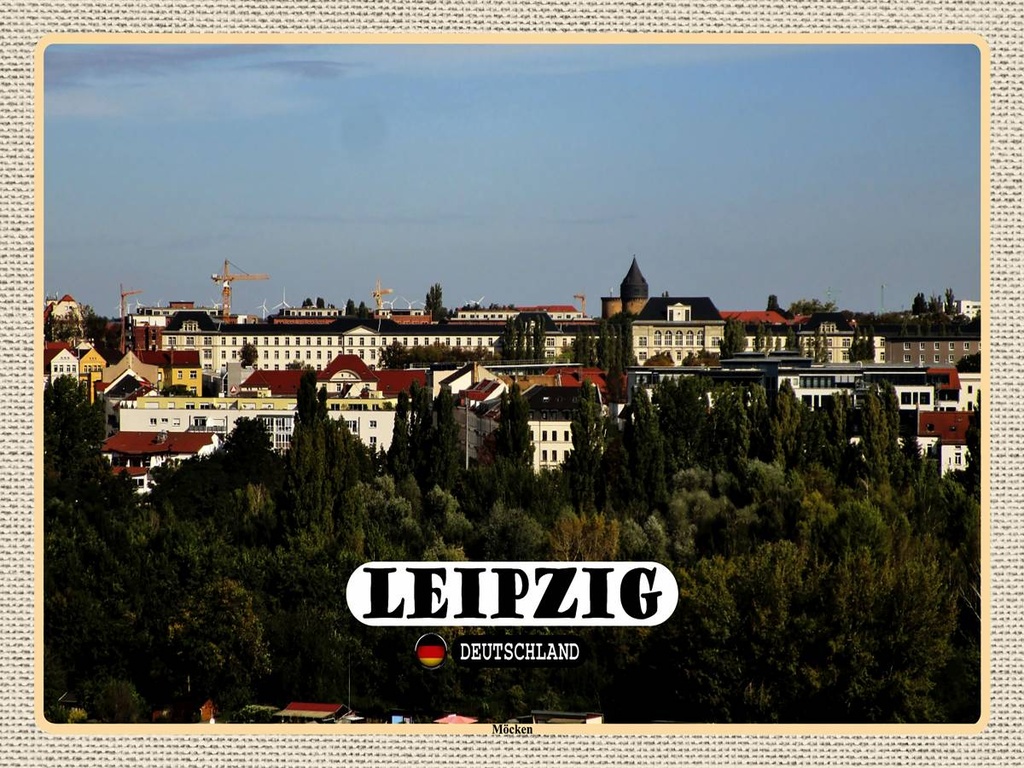 [LA-1792700-H] Holzschild 30x40 cm Leipzig Blick Musikerviertel Bildmotiv Reisemotiv Abenteuer Reisen