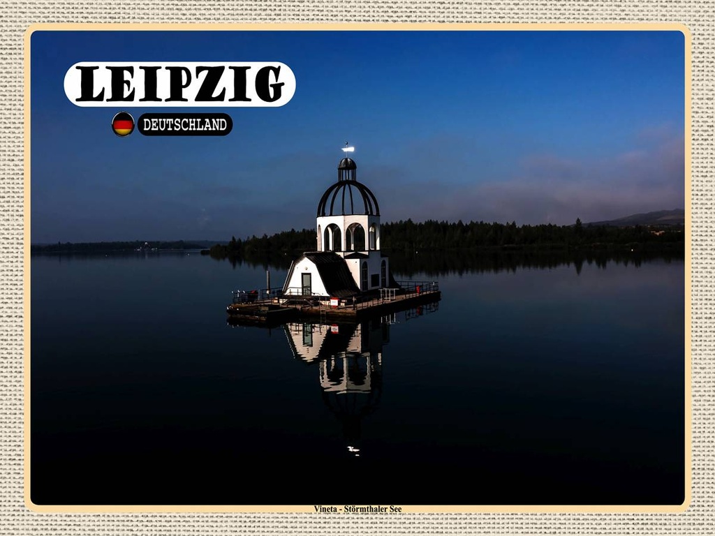 [LA-1792707-H] Holzschild 30x40 cm Leipzig Vineta Störmthaler See Bildmotiv Reisemotiv Abenteuer Reisen