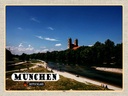 Holzschild 30x40 cm München Isar Schloss Fluss Bildmotiv Reisemotiv Abenteuer Reisen
