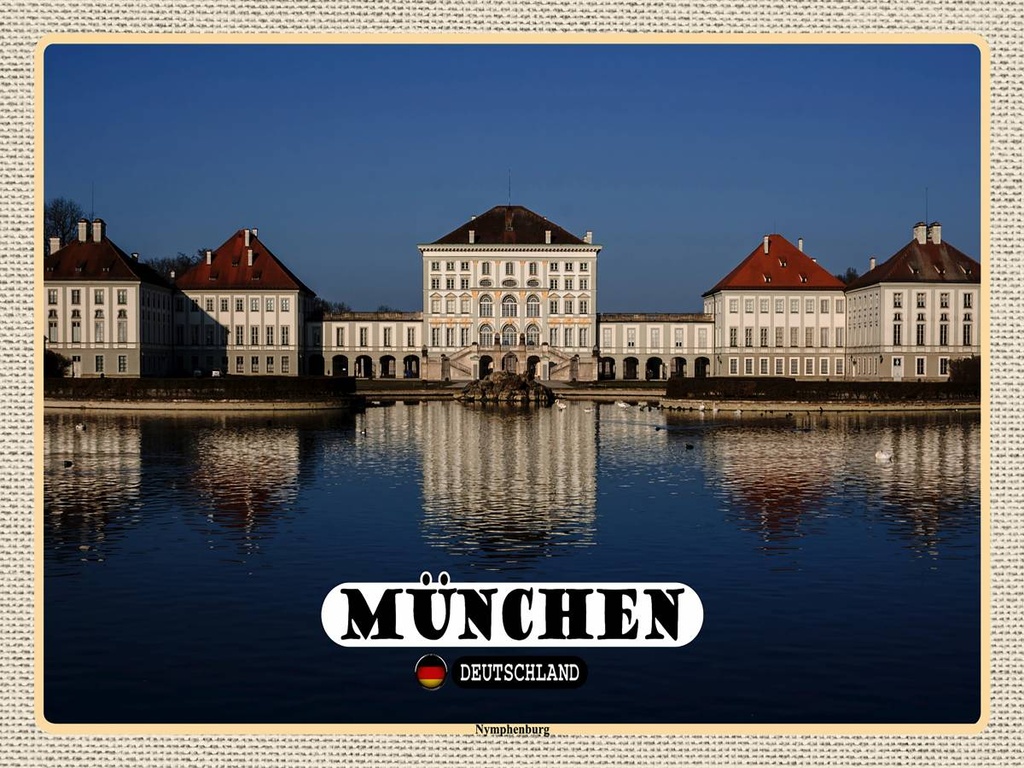 [LA-1792719-H] Holzschild 30x40 cm München Nymphenburgh Bildmotiv Reisemotiv Abenteuer Reisen