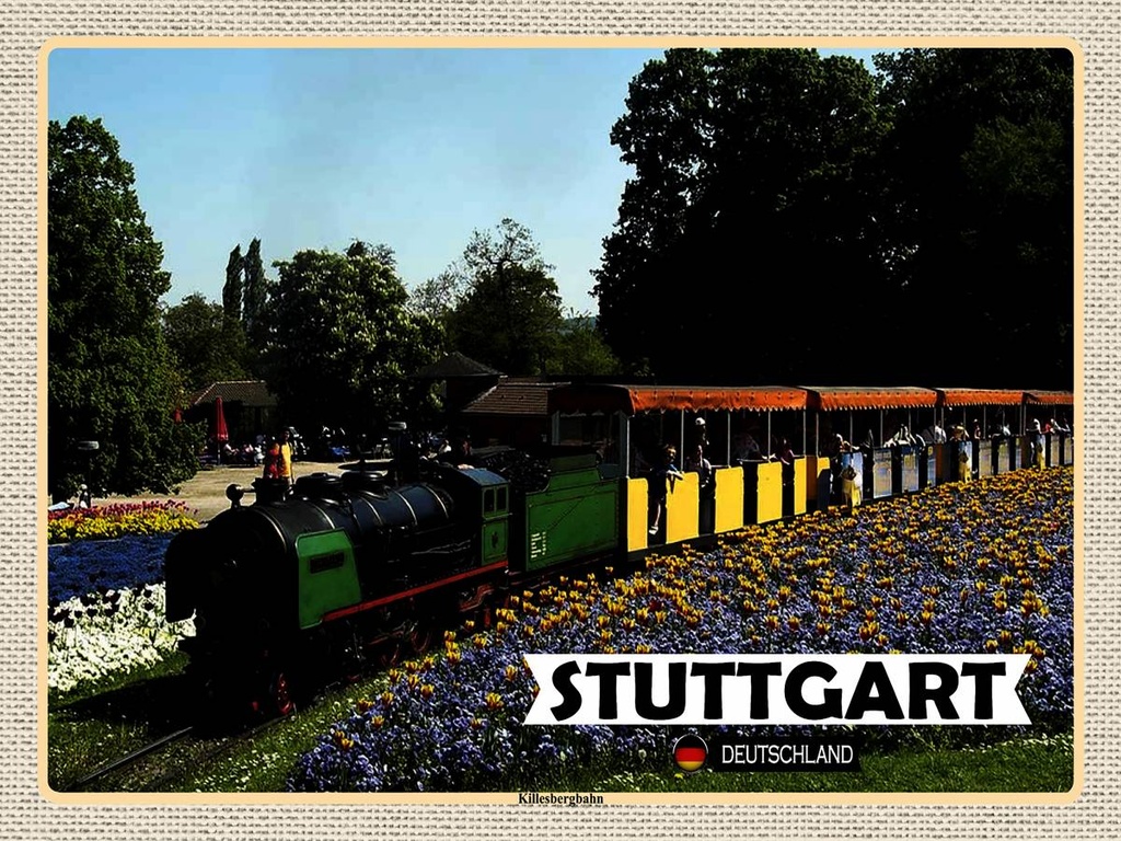 [LA-1792747-H] Holzschild 30x40 cm Stuttgart Killesbergbahn Park Bildmotiv Reisemotiv Abenteuer Reisen