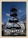 Holzschild 40x30 cm Stuttgart Killesbergturm Bildmotiv Reisemotiv Abenteuer Reisen