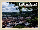 Holzschild 30x40 cm Blick auf Stadt Stuttgart West Bildmotiv Reisemotiv Abenteuer Reisen