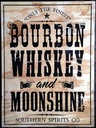 Holzschild 40x30 cm Alkohol Bourbon Whiskey only thr finest