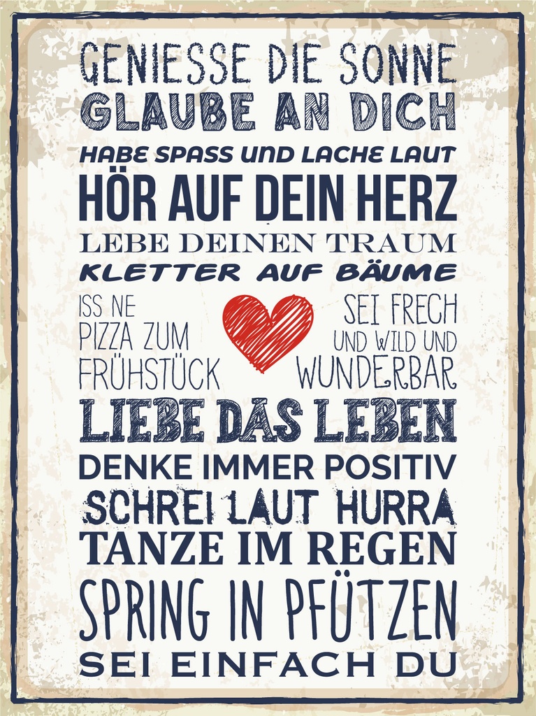 [LA-1812412-H] Holzschild 40x30 cm genieße die Sonne Deko Schild