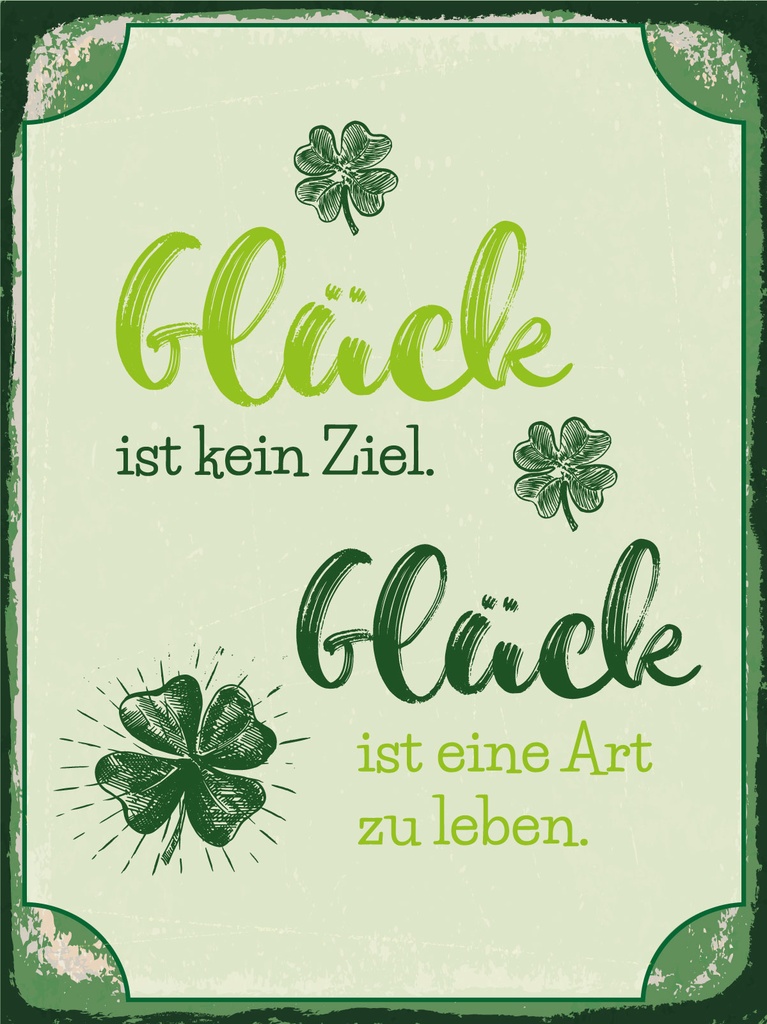 [LA-1812415-H] Holzschild 40x30 cm Glück ist eine Art zu leben Deko Schild