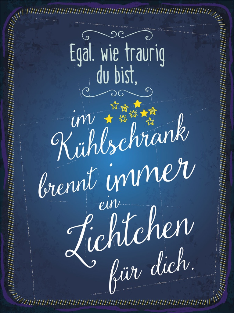 [LA-1812430-H] Holzschild 40x30 cm Im Kühlschrank brennt immer Licht für dich Schild