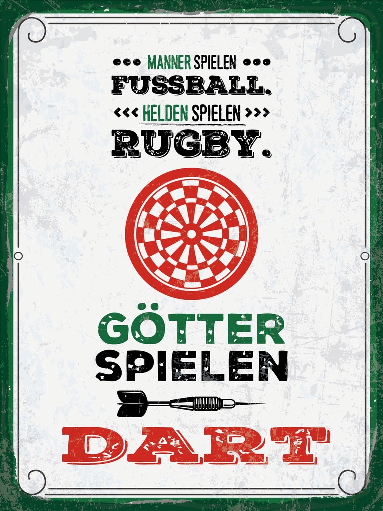 [LA-1812497-H] Holzschild 40x30 cm Männer Fußball Helden Rugby Götter Dart Deko Schild