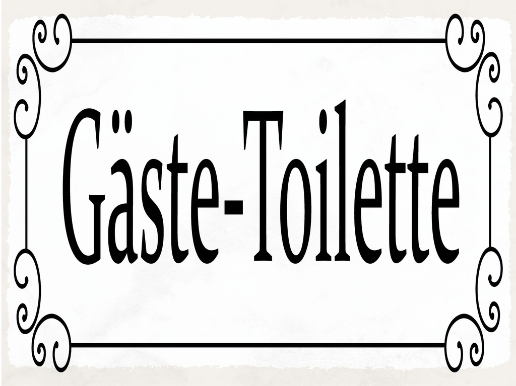 [LA-1812503-H] Holzschild 30x40 cm Gäste-Toilette Deko Schild