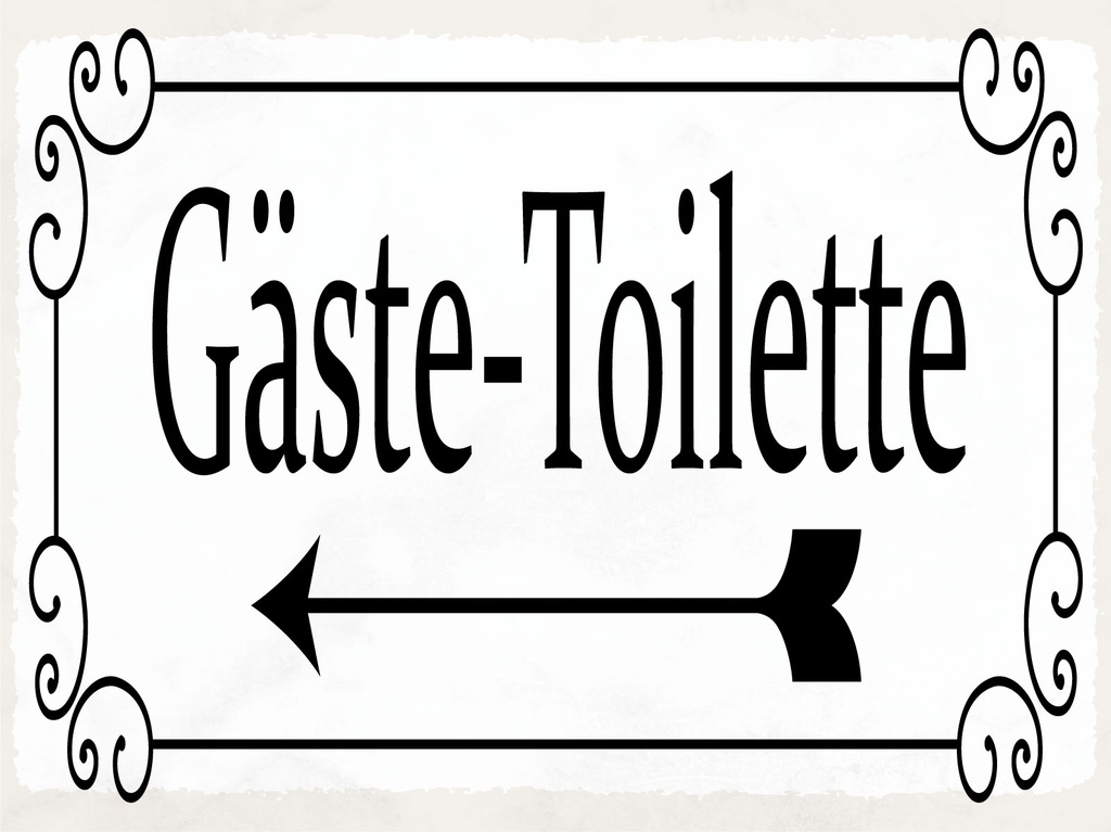 [LA-1812504-H] Holzschild 30x40 cm Gäste-Toilette links Pfeil Deko Schild