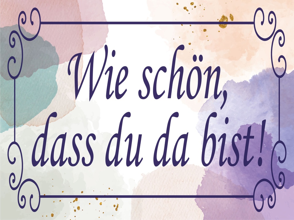 [LA-1812510-H] Holzschild 30x40 cm Blechschild Spruch 40x30cm wie schön dass du da bist Deko