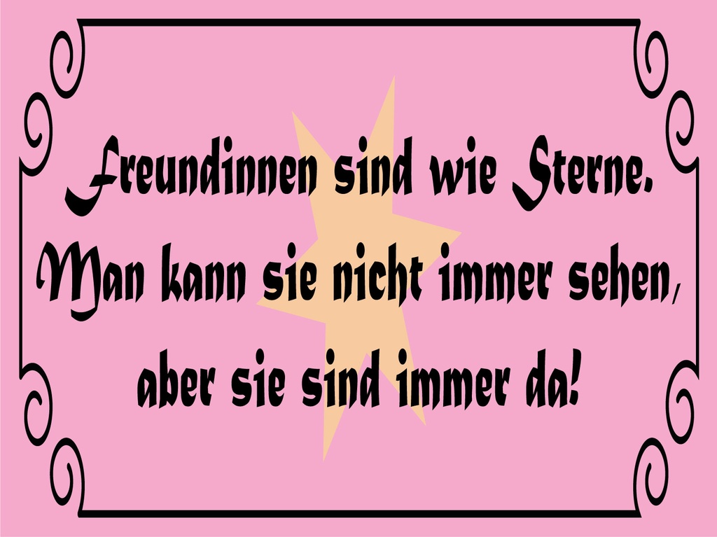 [LA-1812511-H] Holzschild 30x40 cm Blechschild Spruch 40x30cm Freundinnen wie Sterne immer da Deko