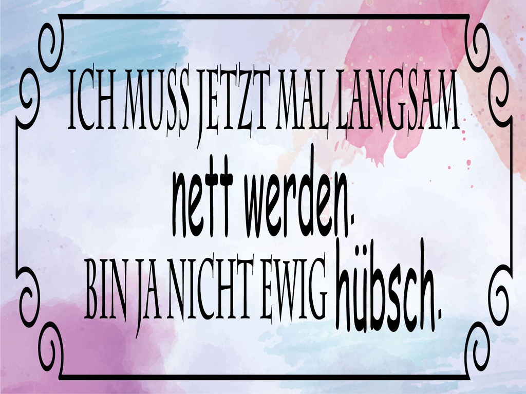 [LA-1812514-H] Holzschild 30x40 cm Blechschild Spruch 40x30cm ich muss mal langsam nett werden Deko