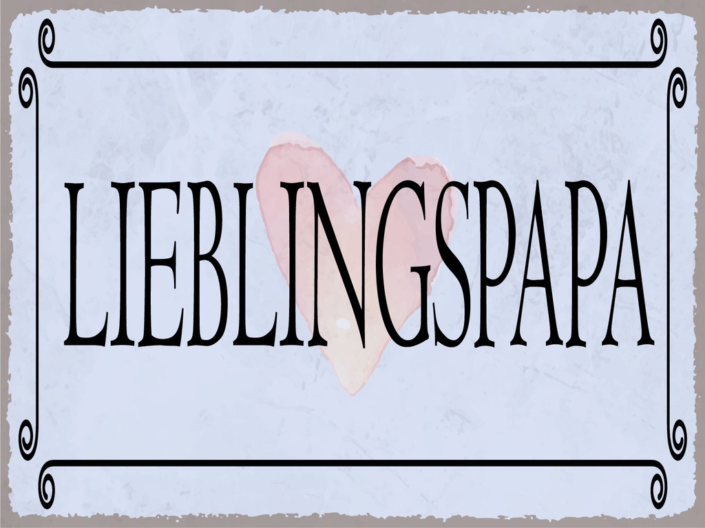 [LA-1812522-H] Holzschild 30x40 cm Blechschild Hinweis 40x30cm Lieblingspapa Herz Geschenk Deko