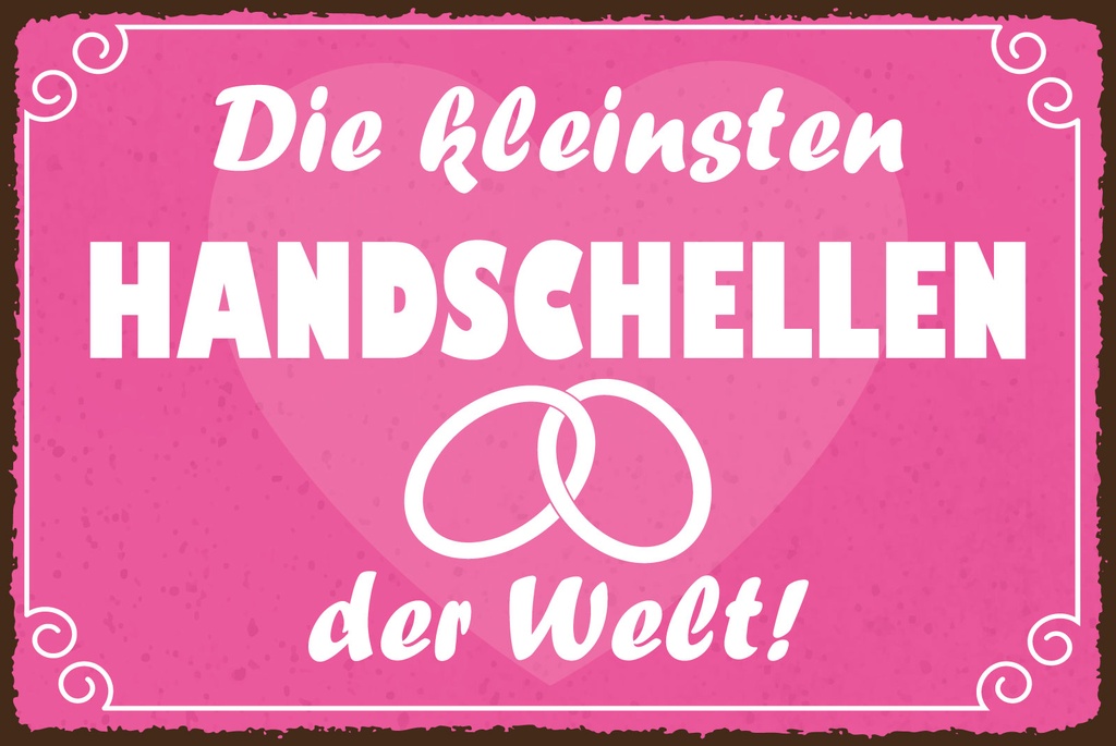 [LA-1812528-H] Holzschild 30x40 cm Kleinsten Handschellen Schild