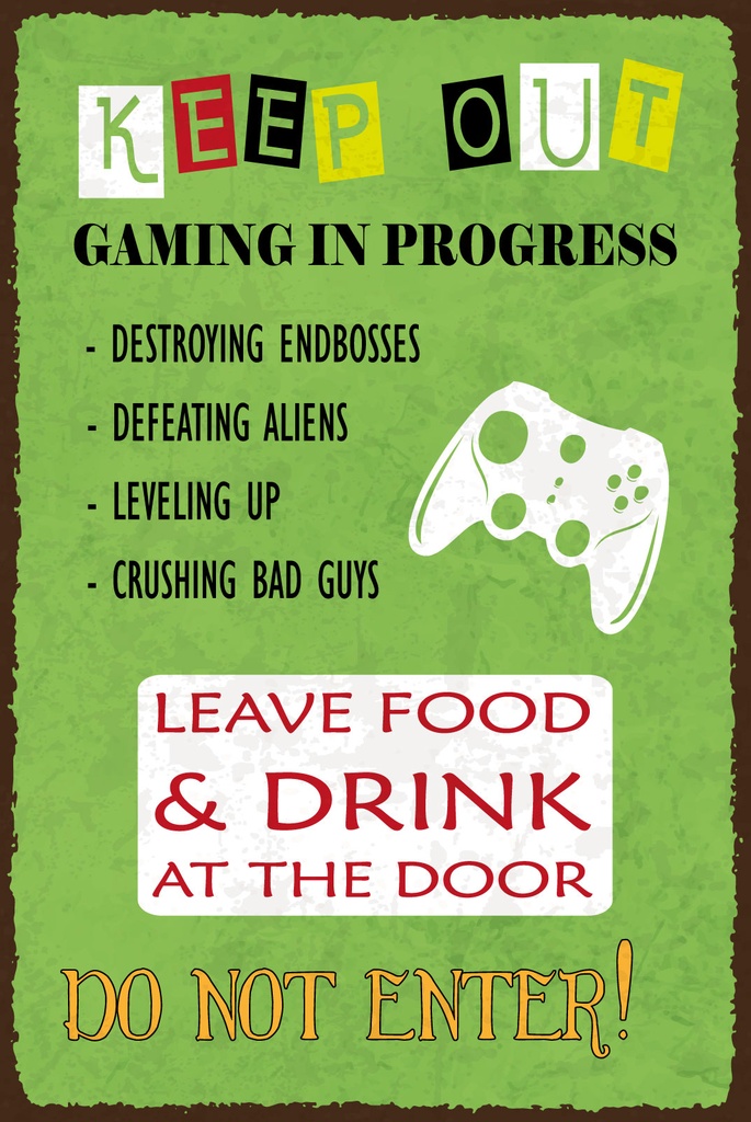 [LA-1812531-H] Holzschild 40x30 cm Keep out, gamer Schild