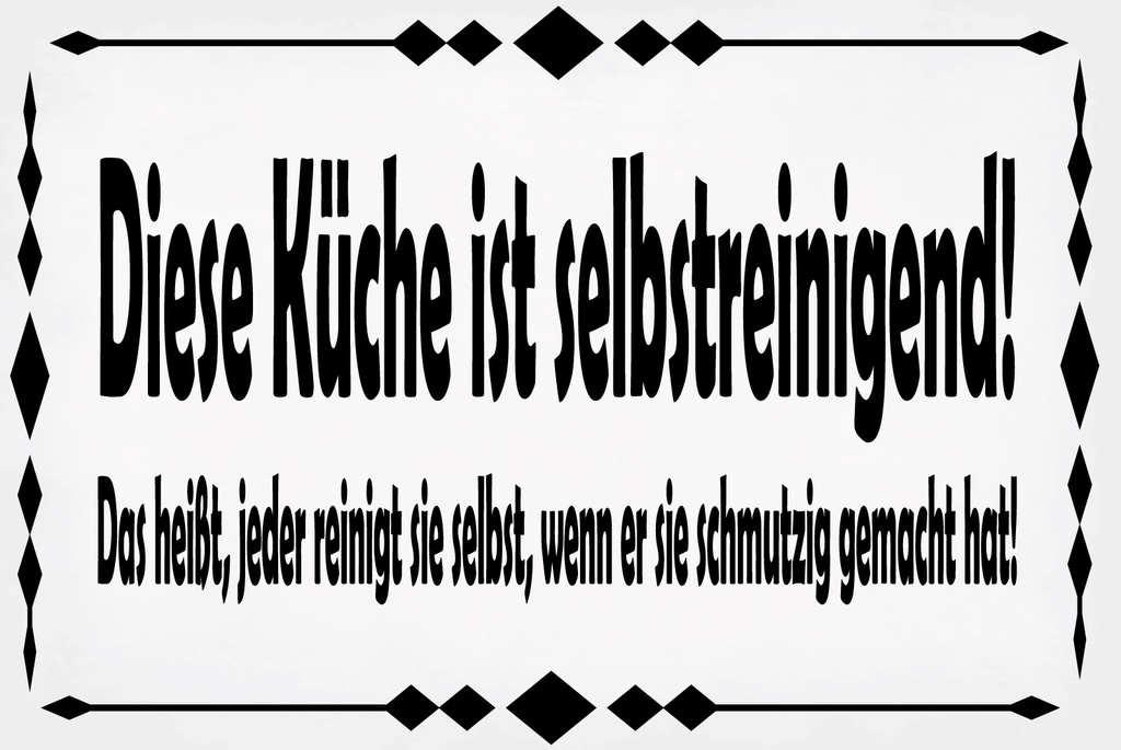 [LA-1812538-H] Holzschild 30x40 cm Küche Selbstreinigend Schild