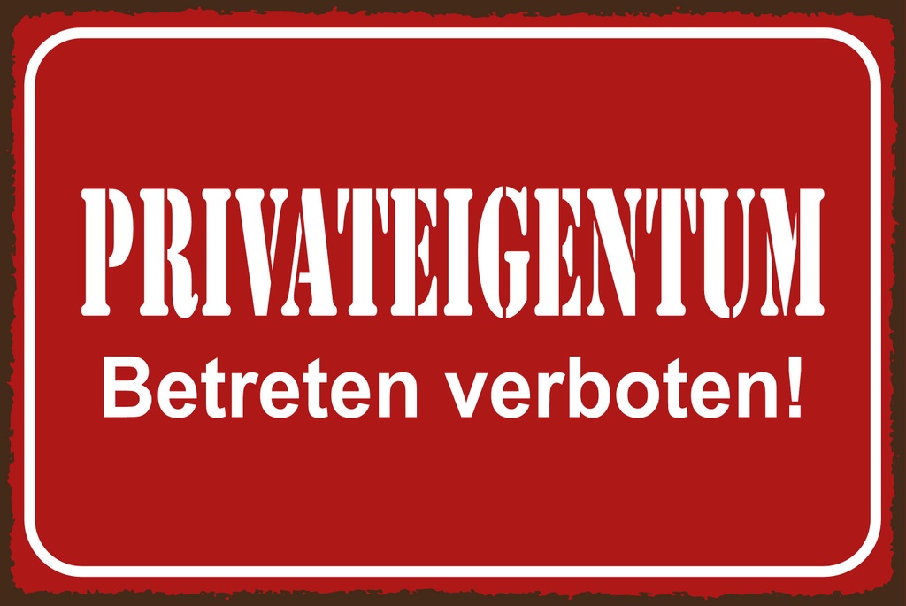 [LA-1812565-H] Holzschild 30x40 cm Privateigentum Schild