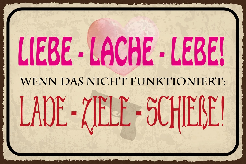 [LA-1812568-H] Holzschild 30x40 cm Liebe Lache Lebe Schild