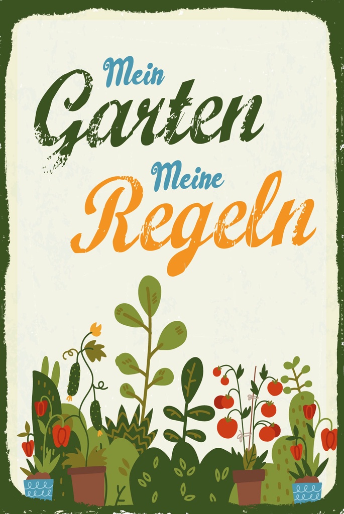 [LA-1812569-H] Holzschild 40x30 cm Mein Garten meine Regeln Schild