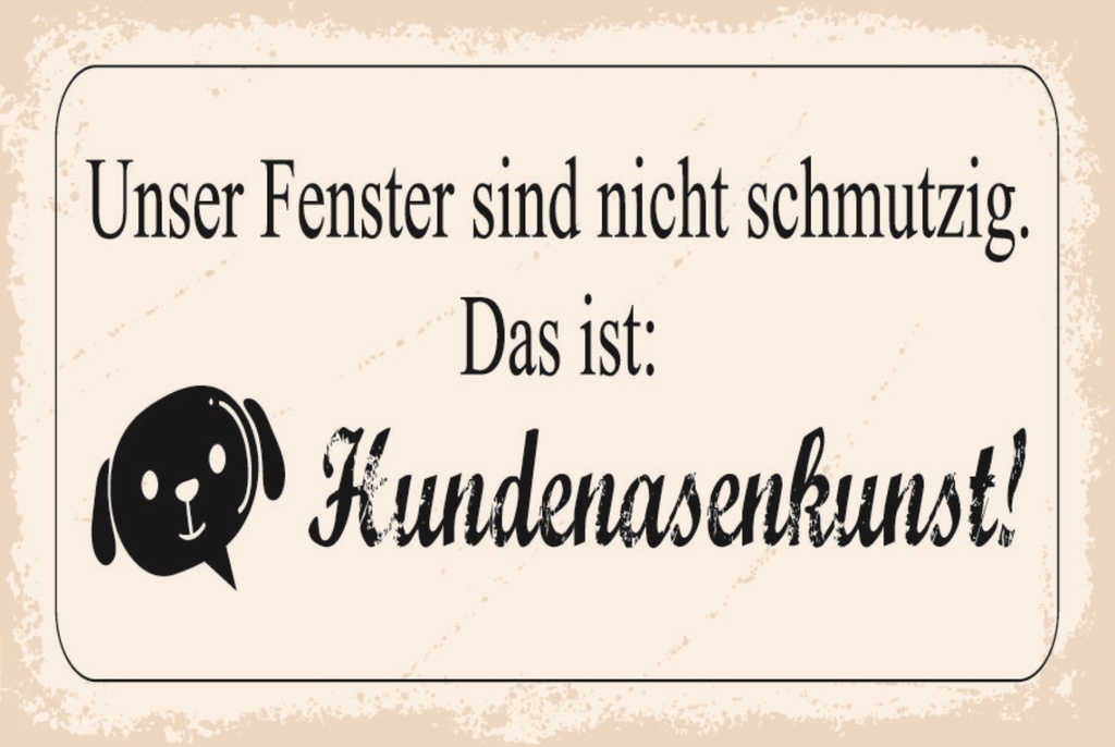 [LA-1812598-H] Holzschild 30x40 cm Hundenasenkunst Schild