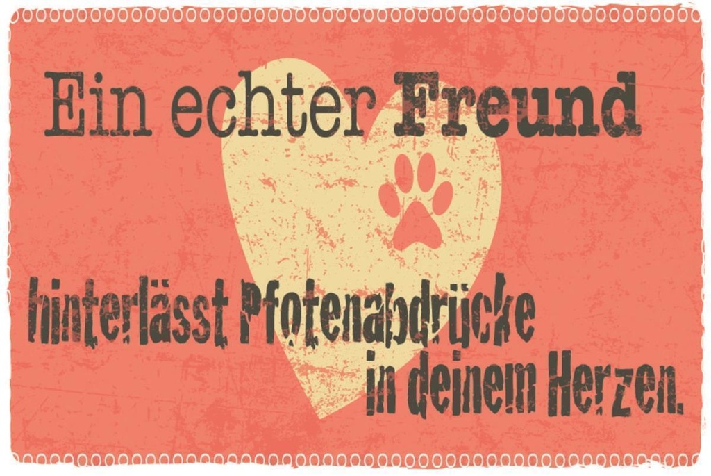 [LA-1812629-H] Holzschild 30x40 cm Ein echter Pfotenfreund Schild