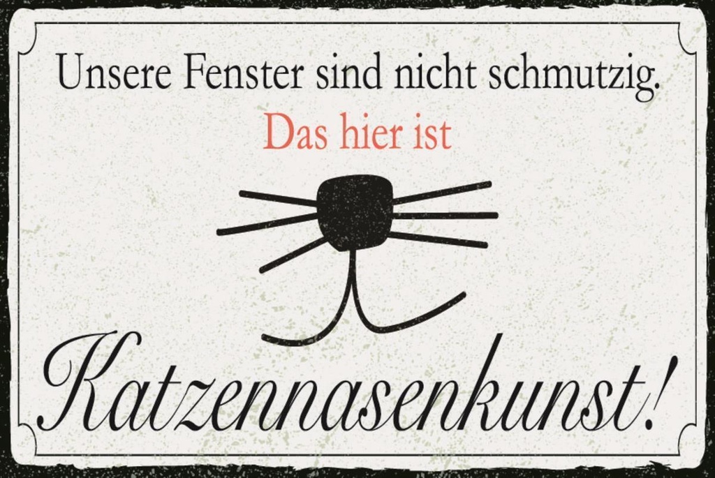 [LA-1812643-H] Holzschild 30x40 cm Katzennasenkunst Schild