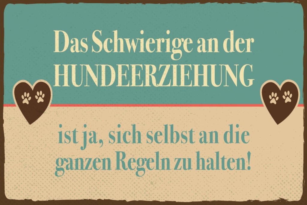 [LA-1812644-H] Holzschild 30x40 cm Hundeerziehungsregeln Schild